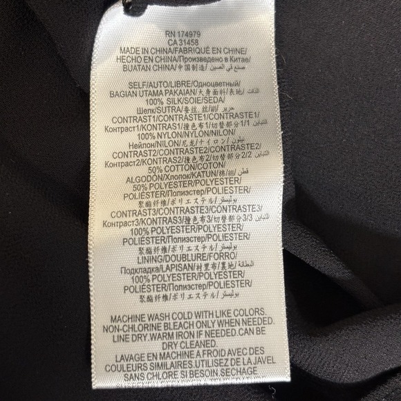 BCBG MAXAZRIA Blue‎ Silk Black Lace Ruffle Top Size Large Whimsigoth - Picture 6 of 8